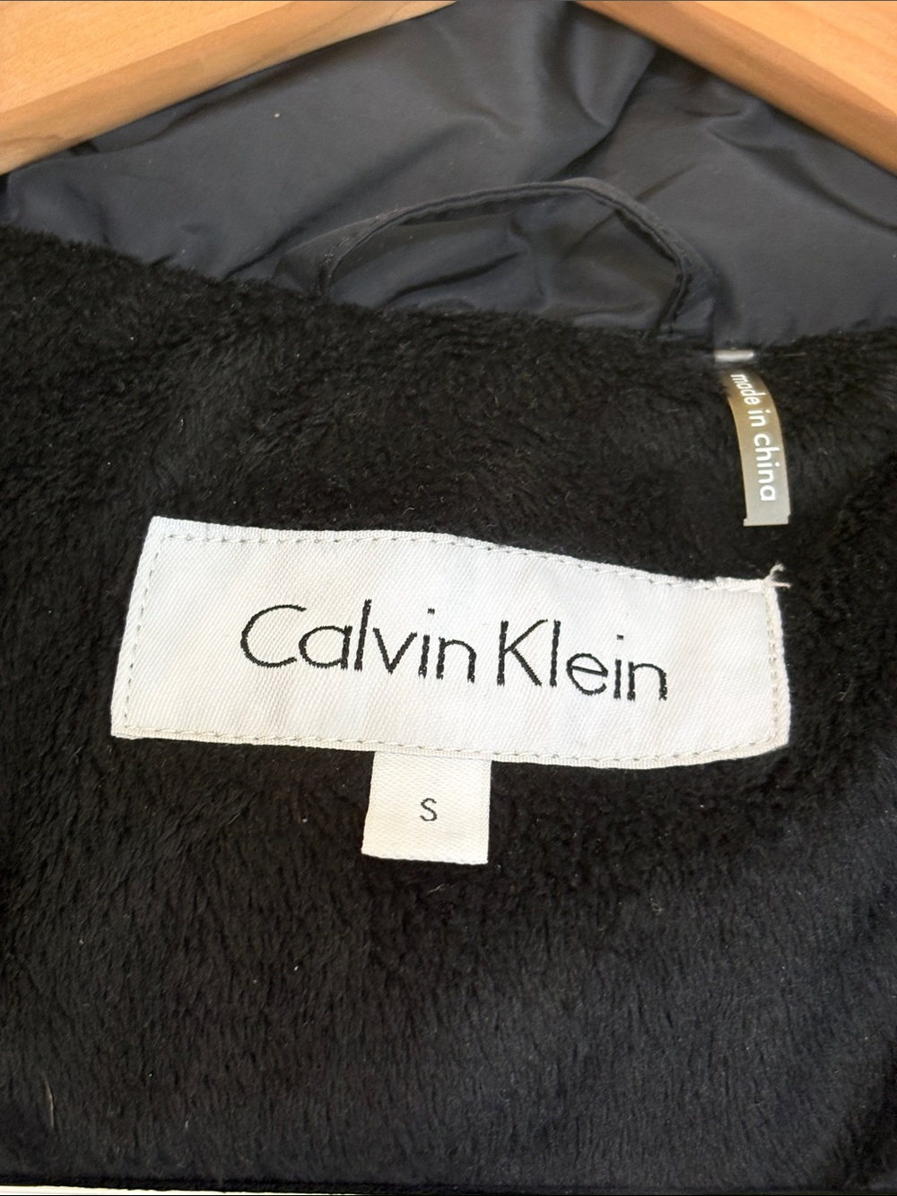 Calvin Klein | Black Long Hooded Puffer Parka Quilted Zip Snap Coat Jacket Small - Picture 6 of 16